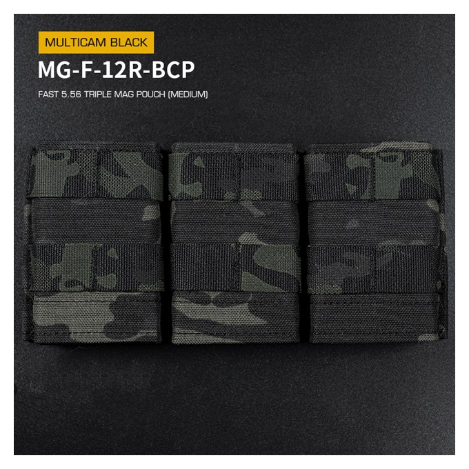 WST FAST Type 5.56 (M4) Triple Magazine MOLLE Pouch – MC Black