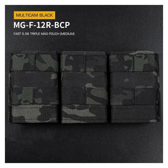 FAST type Triple MOLLE sumka na 5.56 zásobníky M4/M16, střední - MC Black