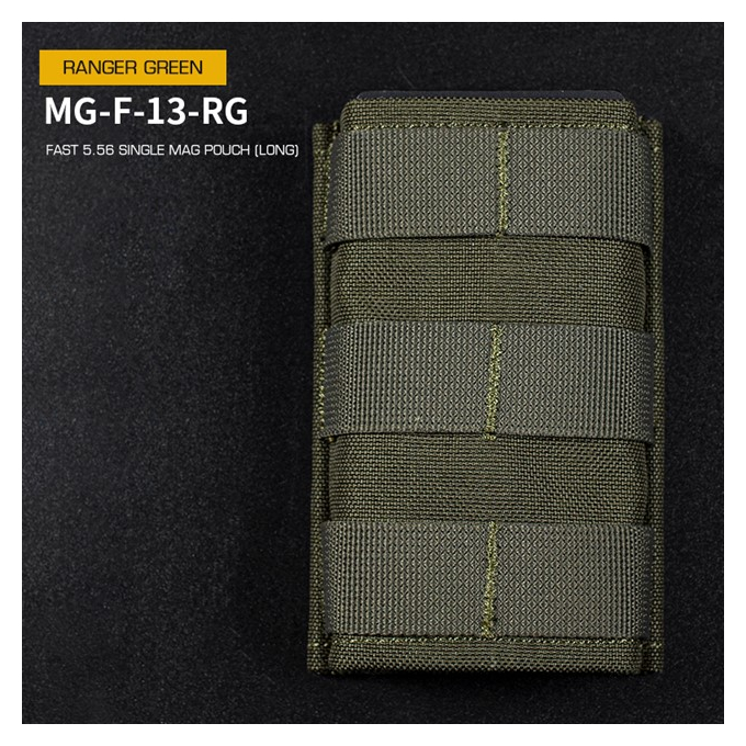 FAST type Single MOLLE sumka na 5.56 zásobníky M4/M16, dlouhá - Ranger Green