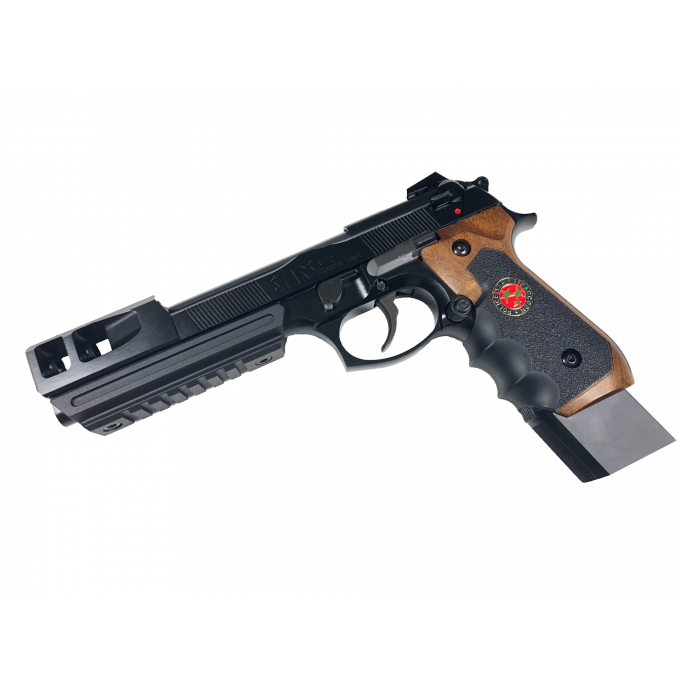 BioHazard M92 Extended - Gen.2, černá/hnědá, celokov, blowback