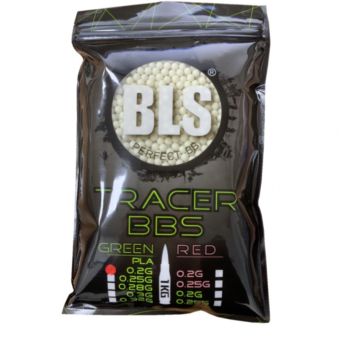 BLS airsoftové nasvetľovacie guličky BIO TRACER 0,20g, 5000 BBs (vrecko) - Zelená