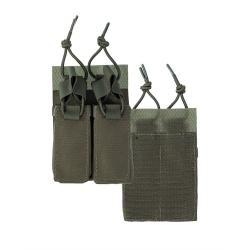 Pouch for 2 pistol magazines with hook and loop fastener - Green