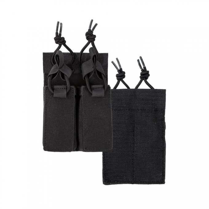 Pouch for 2 pistol magazines with hook and loop fastener - Black