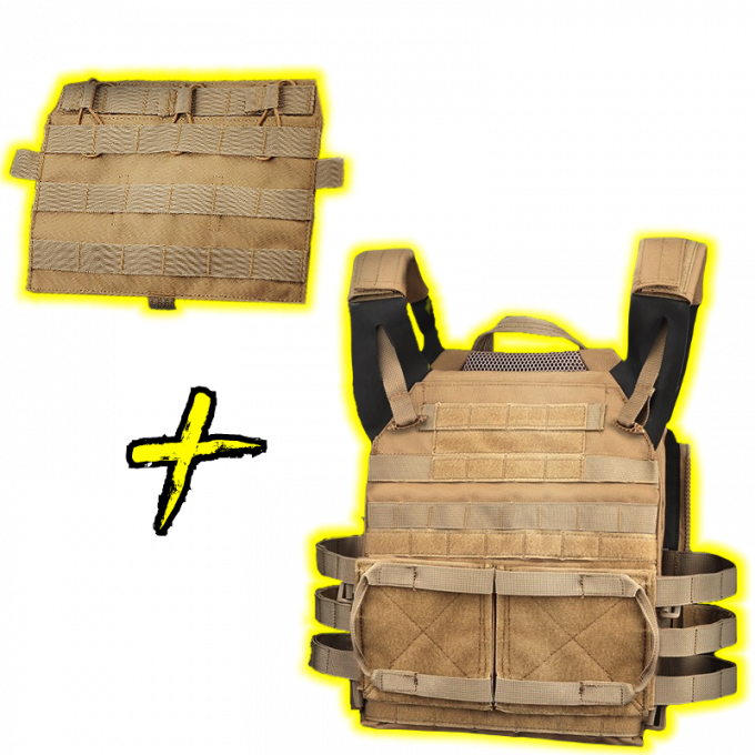Vesta plate carrier JPC 2.0 + Přední platforma se sumkami - Písková