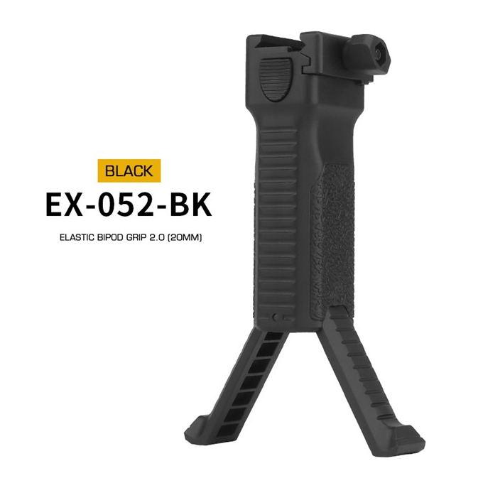 Elastic taktická rukojeť s dvojnožkou 2.0 - černá
