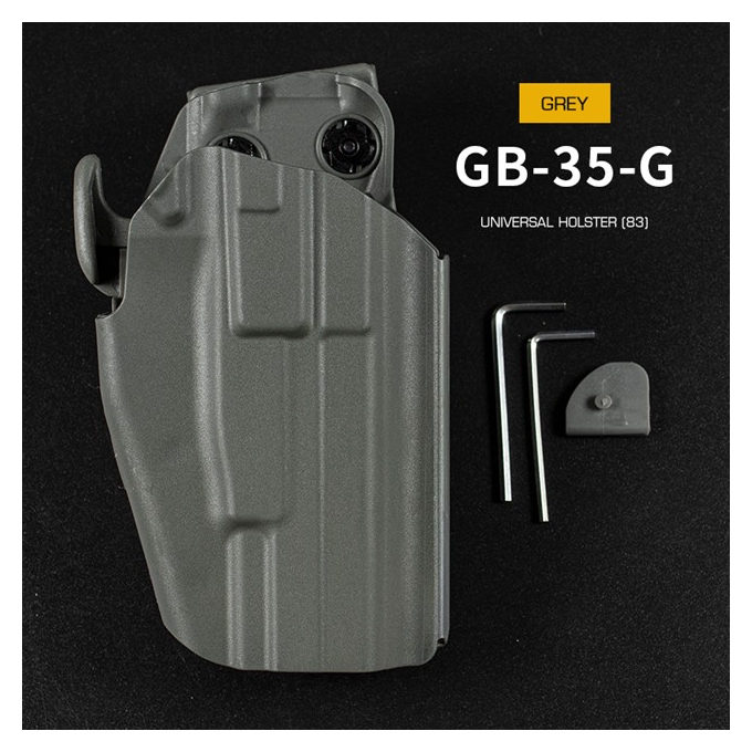 Opaskové plastové pouzdro GB35 - holster pro GLOCK 17/M92, šedé