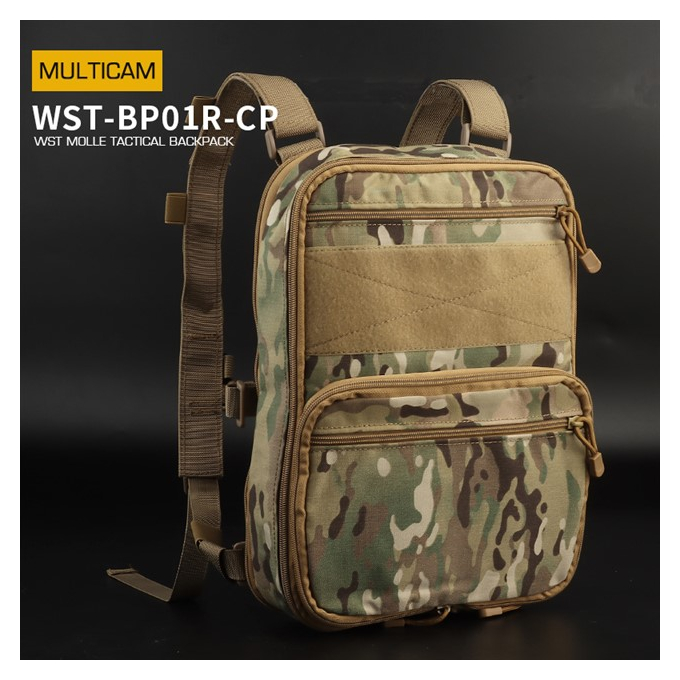 WST MOLLE Tactical FLAT Backpack - Multicam