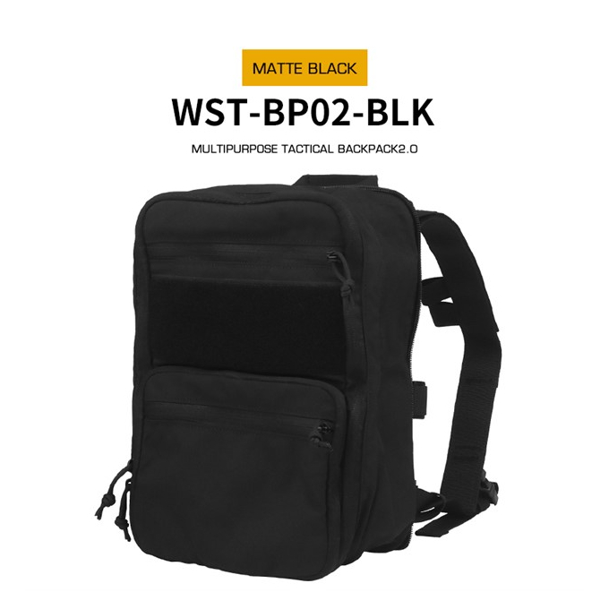 WST Tactical Flat Backpack 2.0 - Black