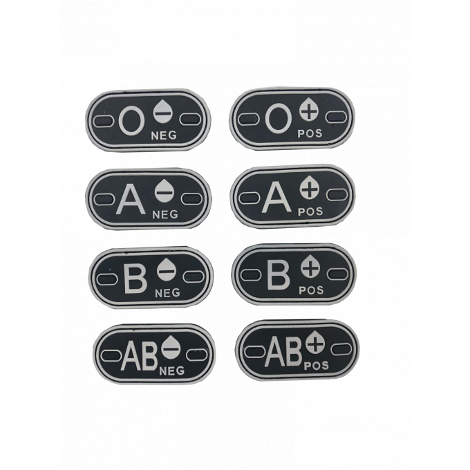 Blood patch 0 NEG - TYPE D - black/white