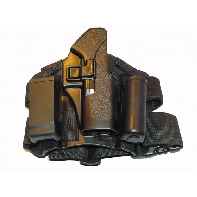 Stehenní pouzdro se sumkami - holster pro Glock a M&P 9/MP9, černé