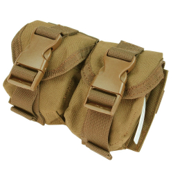 Pouch MOLLE for 2 hand grenades - coyote