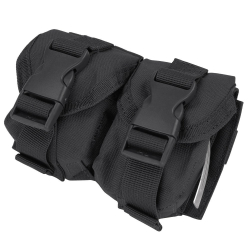 Pouch MOLLE for 2 hand grenades - black
