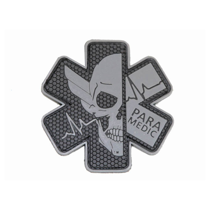 3D gumová nášivka PARAMEDIC Patch - Šedá