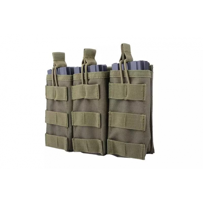 Sumka Triple na zásobníky pro M4/M16/AK,otevřená - zelená