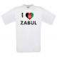 T-shirt I LOVE ZABUL, white, size L