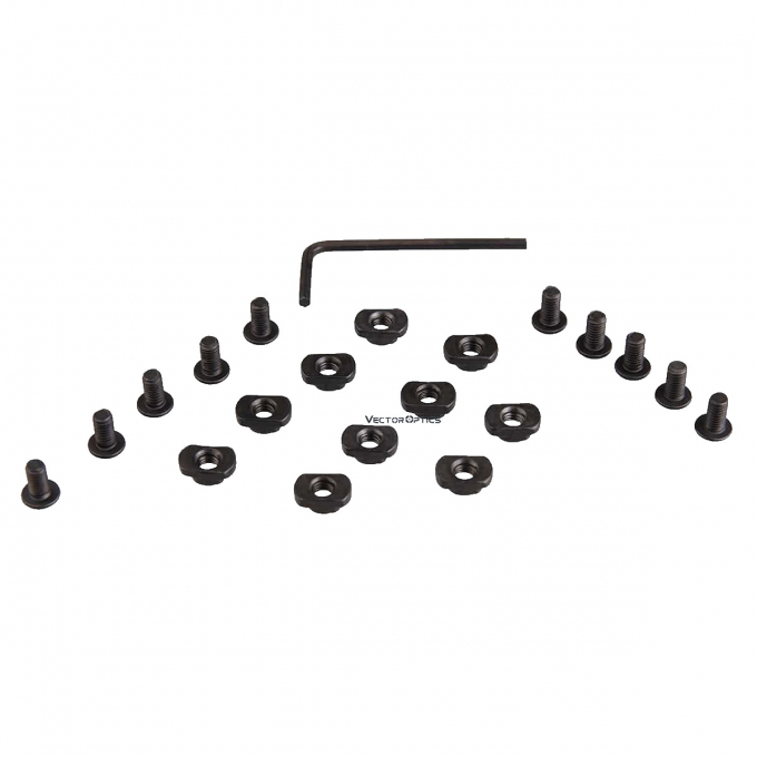 VO M-LOK set skrutiek, 10 kusov - Čierna