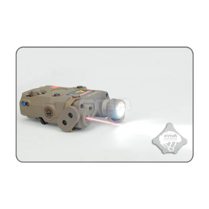 AN/PEQ15 + LED svítilna s IR krytkou + červený laser + IR přísvit - pískový