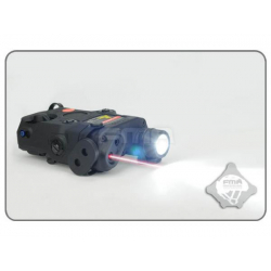 AN/PEQ15 + LED svítilna s IR krytkou + červený laser + IR přísvit - černý