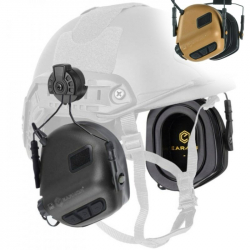 EARMOR elektronická sluchátka M31H PLUS, montáž na helmu - Coyote Brown