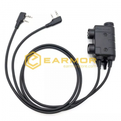 EARMOR M56 DUALCOMM PTT, Kenwood / Baofeng 2-pin Connector