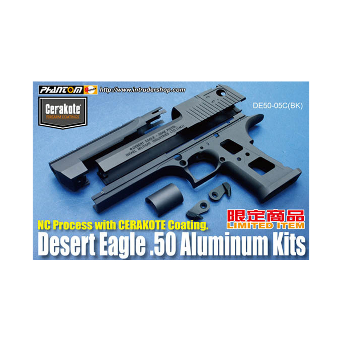 Aluminum Slide & Frame for MARUI Desert Eagle .50 - Black - "CERAKOTE COATING"