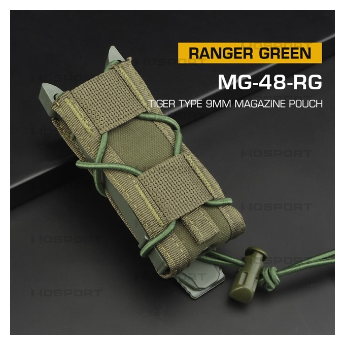 WST Molle sumka Tiger na pistolový zásobník 9 mm - Ranger Green