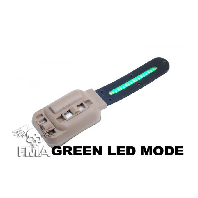 Světlo na helmu Hel-Star 5, zelená/bílá LED - pískové