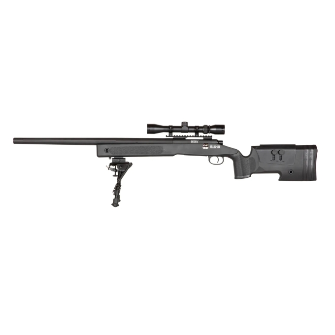 SA-S02 CORE™ Sniper Rifle Replica with Scope and Bipod - Black (High Velocity)