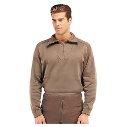 U.S. functional shirt with zipper BROWN