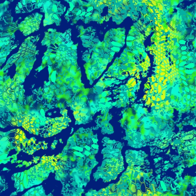 KRYPTEK multifunkční nákrčník Hoo-Rag, One Size - Kryptek Obskura Mahi Mahi