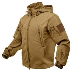 TACTICAL hooded jacket softshell COYOTE, SIZE M