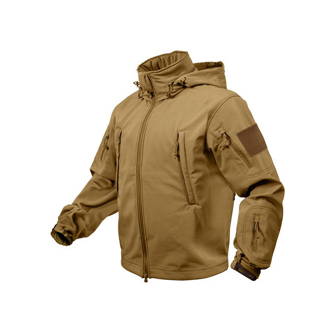 TACTICAL hooded jacket softshell COYOTE, SIZE M