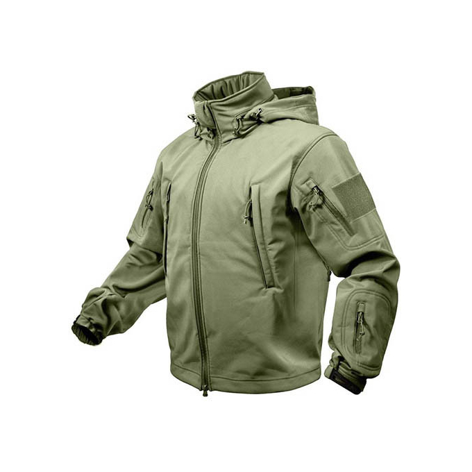 TACTICAL hooded jacket softshell OLIVE, SIZE M