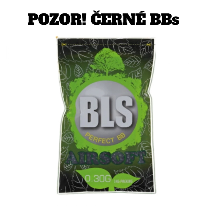 BLS airsoftové kuličky BIO 0,30g, 3300 BBs (sáček) - Černá