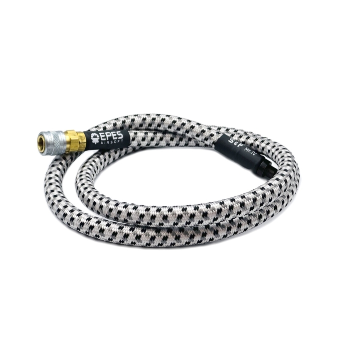 EPeS HPA S&F Braided Hose, 100cm, QD Foster - White / Grey