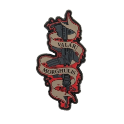 3D PVC VALAR MORGHULIS Patch - Black / Red 3D PVC VALAR MORGHULIS Patch - Black / Red