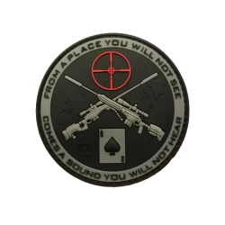 3D gumová nášivka SNIPER ACE Patch - Čierna