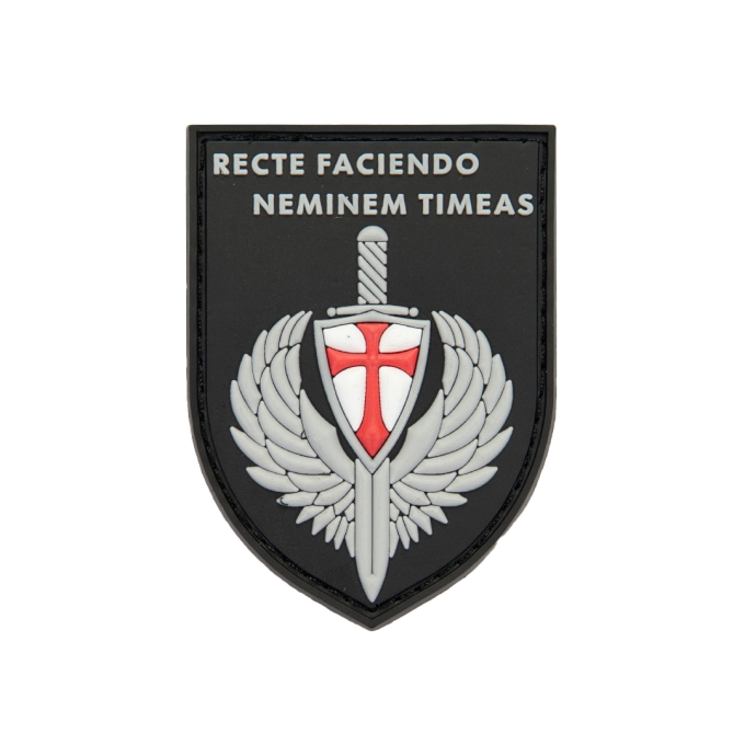 3D gumová nášivka RECTE FACIENDO Patch - Čierna