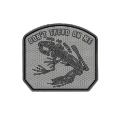 3D gumová nášivka DON´T TREAD ON ME - FROG Patch - Sivá