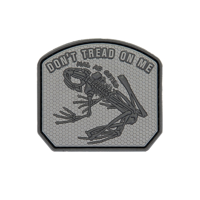 3D gumová nášivka DON´T TREAD ON ME - FROG Patch - Sivá