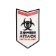3D gumová nášivka ZOMBIE ATTACK Patch - Bílá