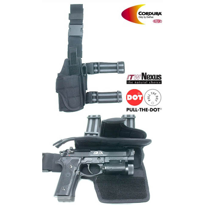 GUARDER Universal Leg Holster TORNADO, Left-Handed - Black