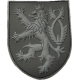 3D gumová nášivka ČESKÝ LEV - Černá