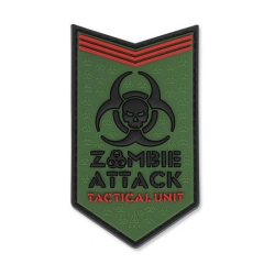 3D gumová nášivka ZOMBIE ATTACK Patch - Zelená