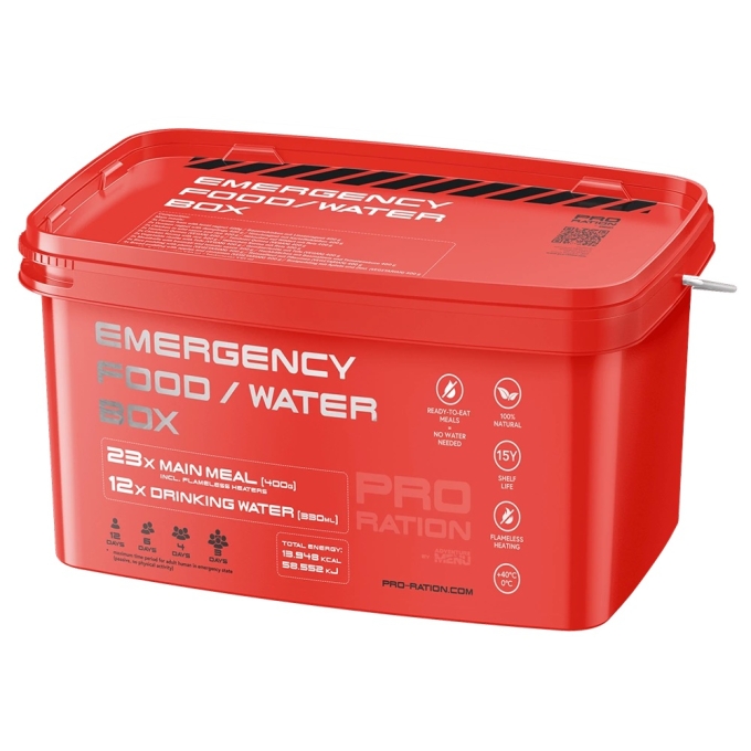 PRO-RATION EMERGENCY BOX (Food and Water) – 23 Servings