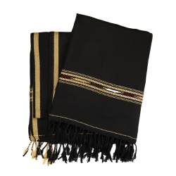 Original Woolen Throw PATOO - Black