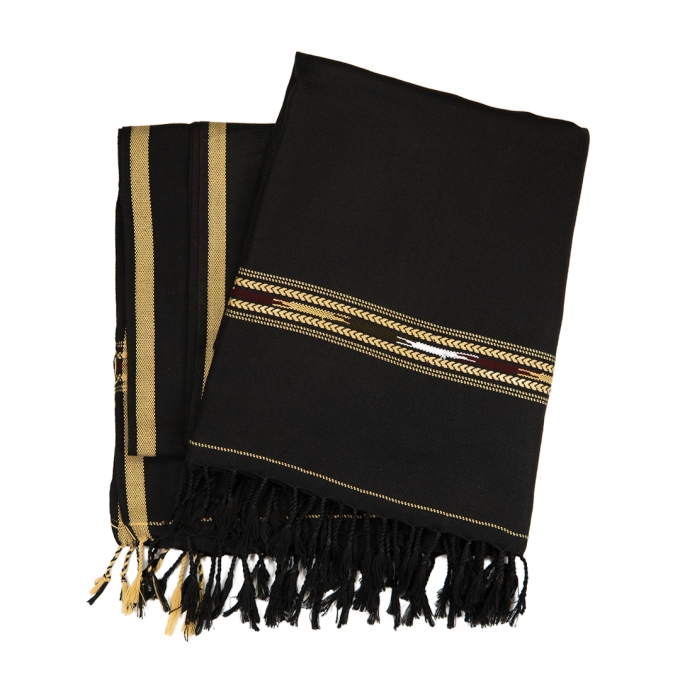 Traditional Cotton Throw PATOO – Black