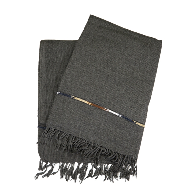 Traditional Cotton Throw PATOO – Grey