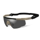 WILEY X SABER ADVANCED Glasses (Clear, Smoke, Orange Visor) - Tan