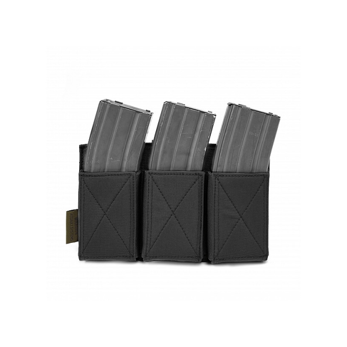 WAS Triple Elastic M4 / AR15 Rifle Magazine MOLLE Pouch – Black